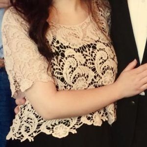 See through Lace crop top